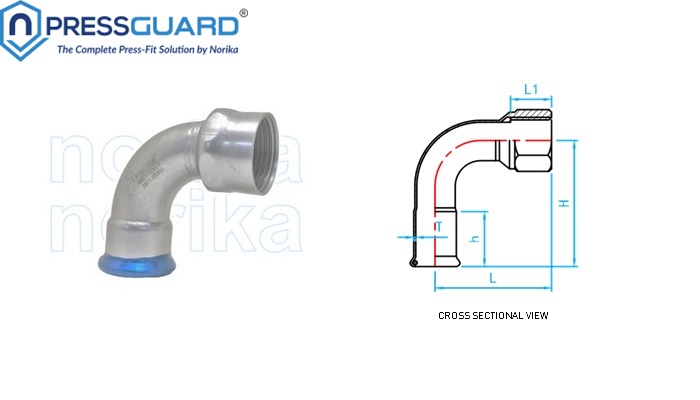 Stainless Steel 304 Press Fit 90 Deg FI Elbow